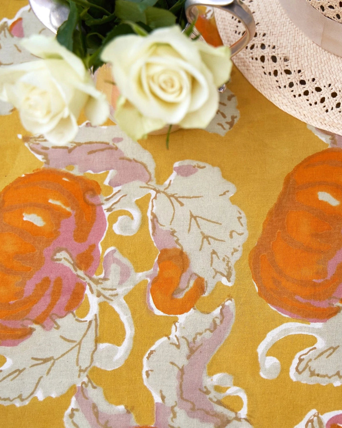 Pumpkin Orange & Mustard Tablecloth
