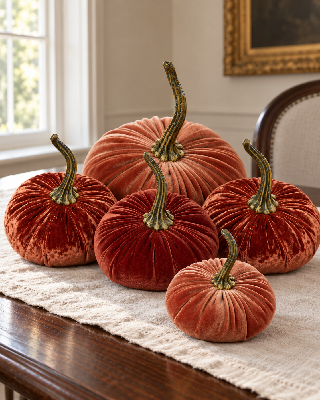 Handcrafted Velvet Pumpkin Bundle — Set of 5