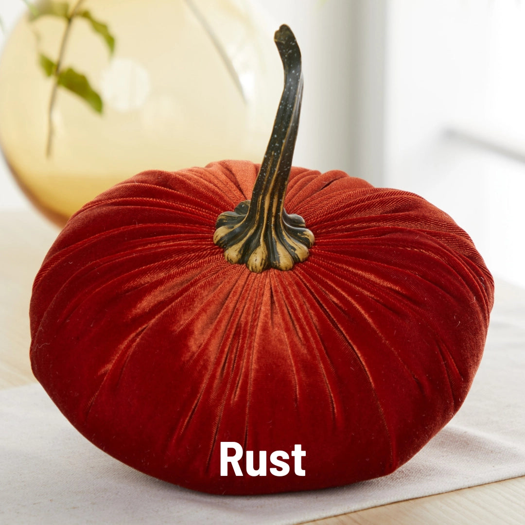 Handcrafted Velvet Pumpkin Bundle — Set of 5