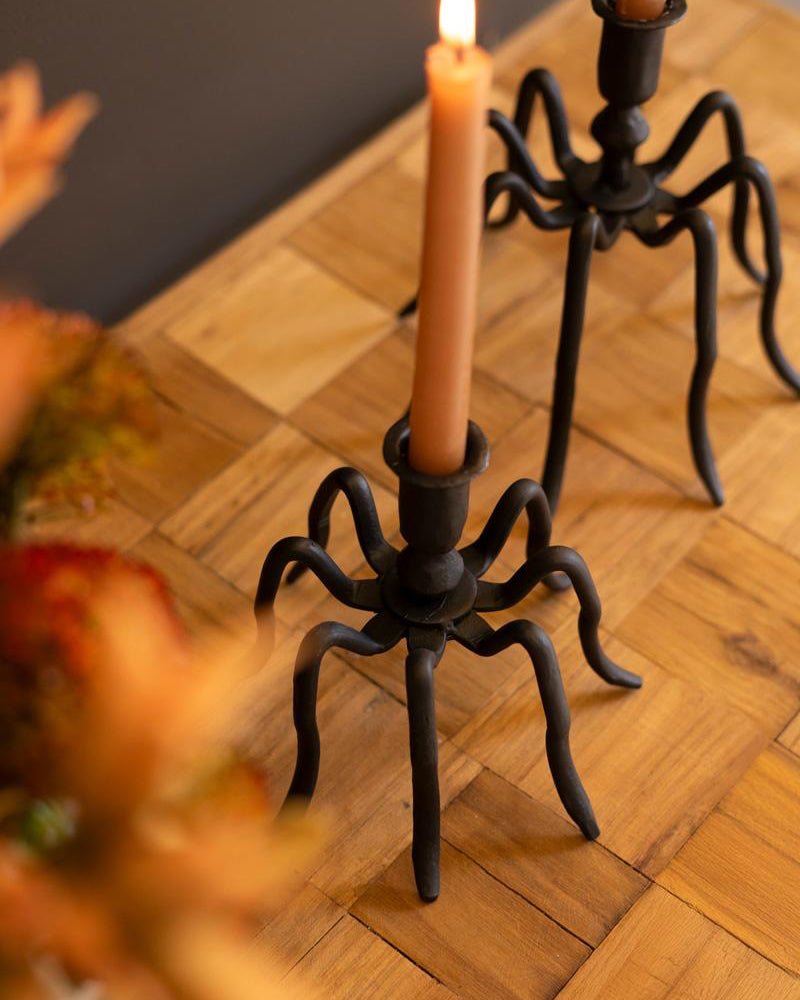 Spider Taper Candle Holders — Set of 2