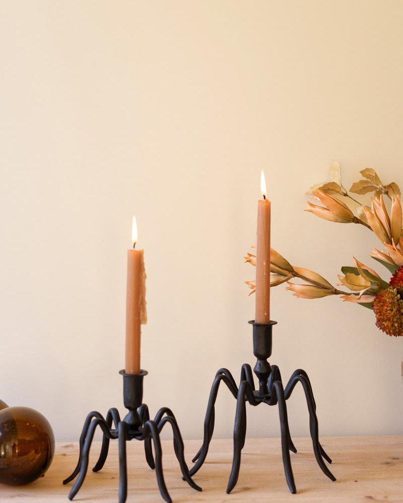 Spider Taper Candle Holders — Set of 2
