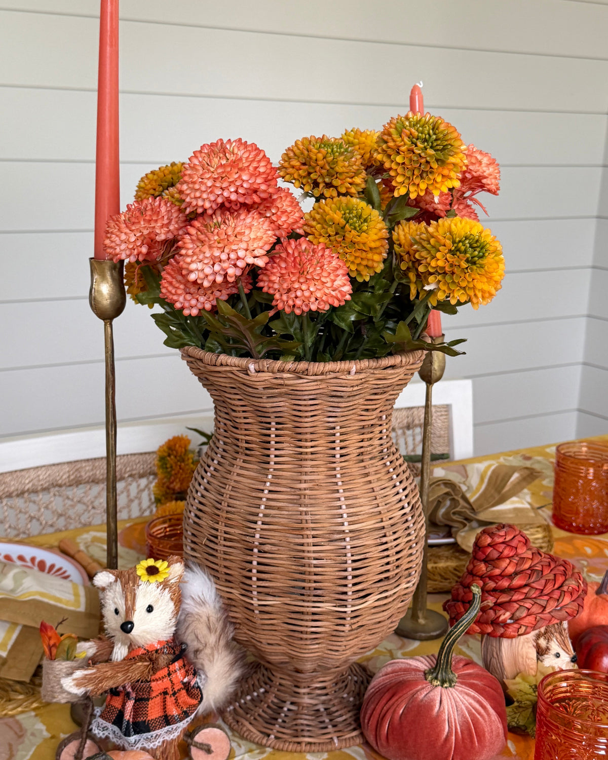 Autumn Rattan Centerpiece
