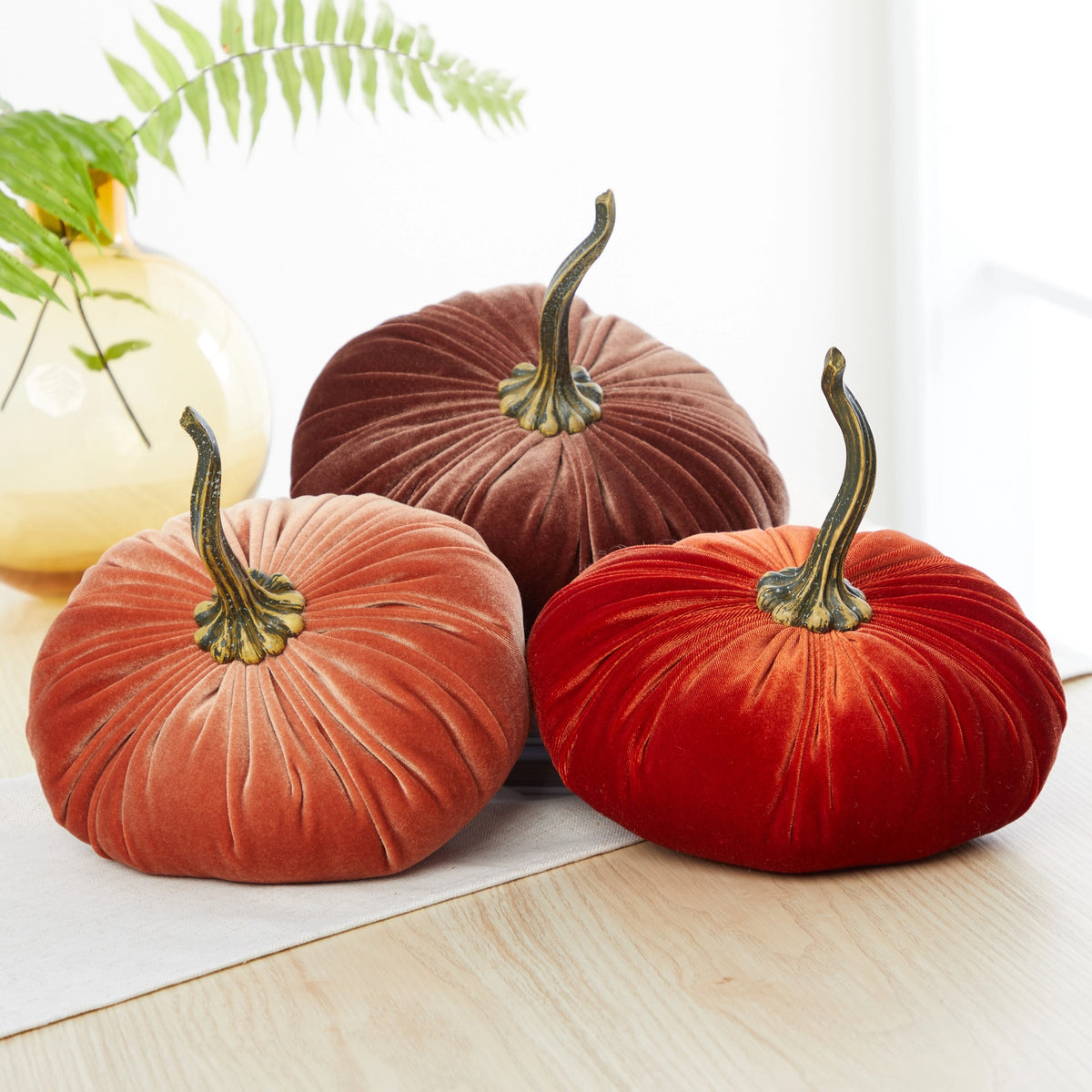 Handcrafted Velvet Pumpkin Bundle — Set of 5